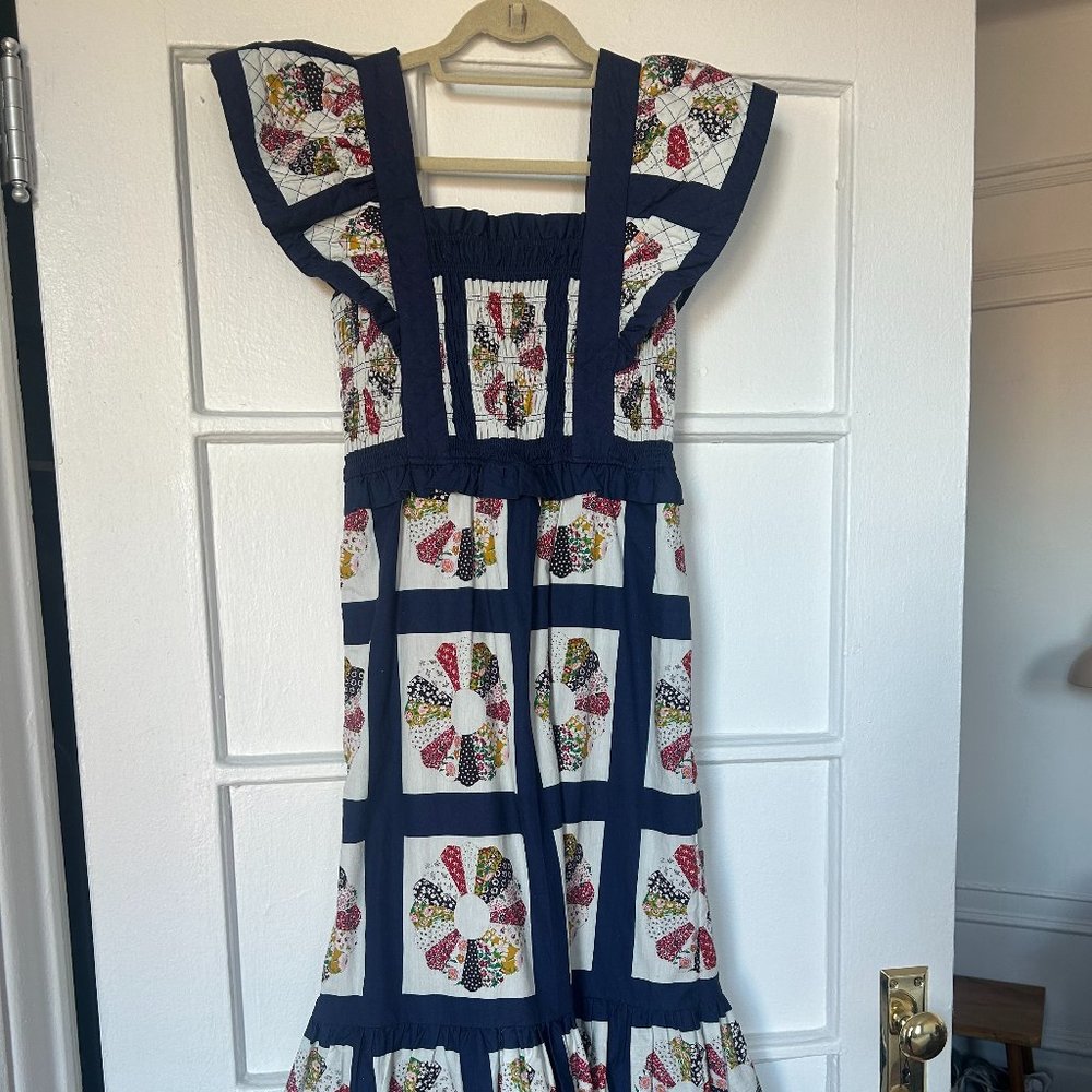 NWT SEA NY Pippin Patchwork Smocked Apron Dress - Picture 2 of 9